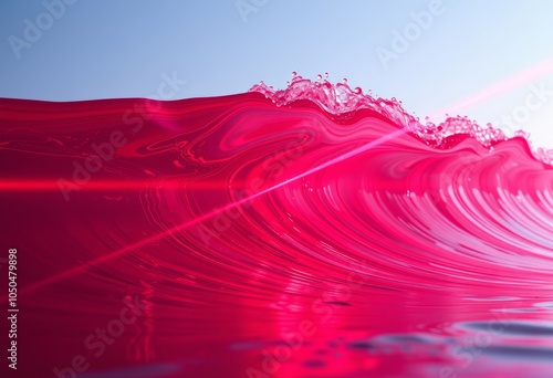 Laser Wave A bright red wave with a holographic laser like effec photo