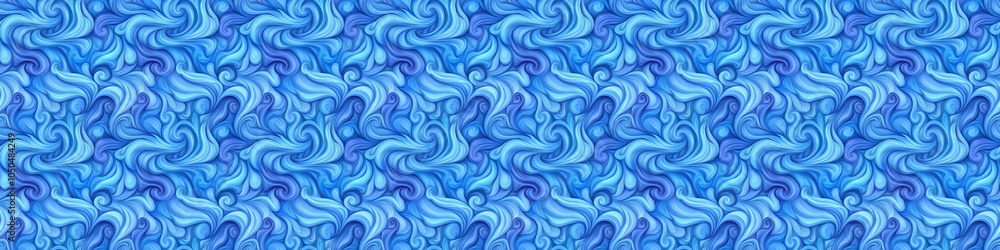 Seamless blue abstract swirl pattern background with fluid design motif Seamless blue abstract swirl pattern background with fluid design motif