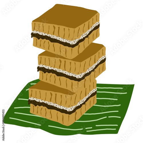 Martabak manis Indonesian cake illustration
