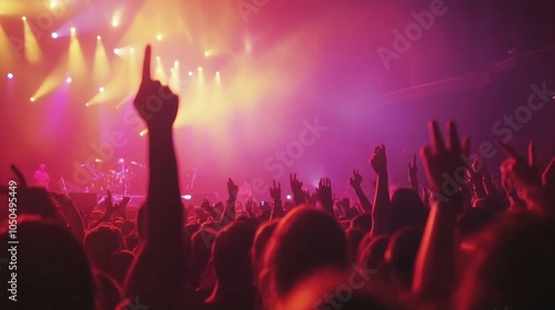 Wallpaper Mural Dynamic concert crowd enjoying vibrant stage lights at a live music event Torontodigital.ca