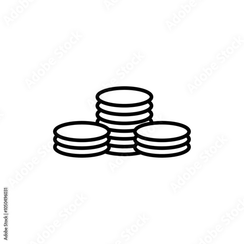 Coins icon Flat fill set collection
