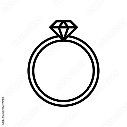 Diamond ring icon Flat fill set collection