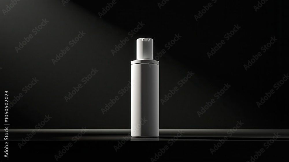 Minimalist White Cosmetic Bottle on Stand Minimalist White Cosmetic Bottle on Stand