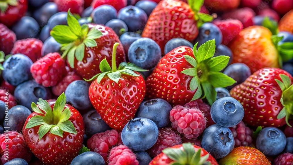 Obraz premium Close-up of Mixed Fresh Berries