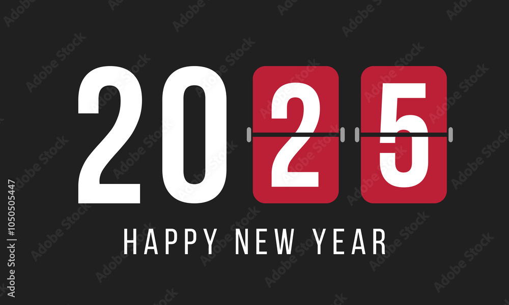 Φωτογραφία 2025 happy new year poster, greeting card or social media post template, black b
