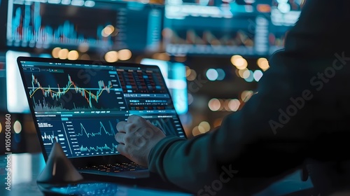 Analyzing market trends on a laptop for financial strategies.