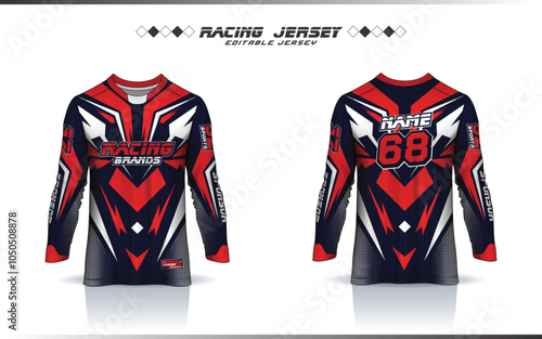 Long sleeve Motocross jersey design, soccer jersey, basketball, football, cricket, racing, gaming, hockey, handball, cycling latest jersey for sublimation sports design