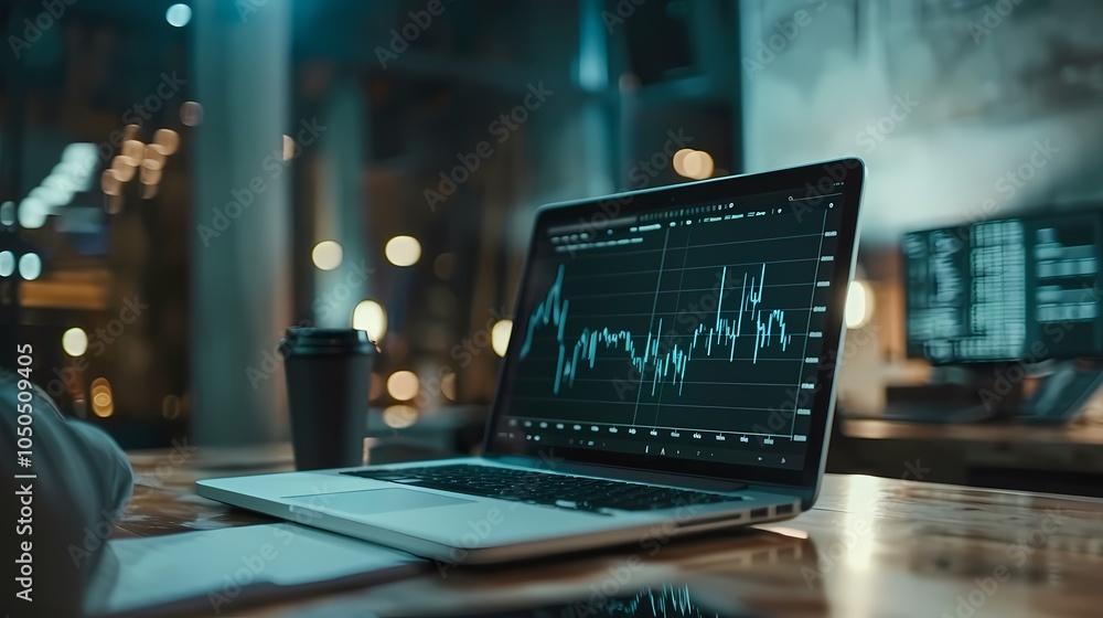 Analyzing market trends on a laptop for financial strategies. Analyzing market trends on a laptop for financial strategies.