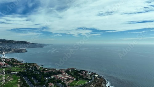 Birdseye Panoramic of Abalone Bay in Palos Verdes, California To Catalina
