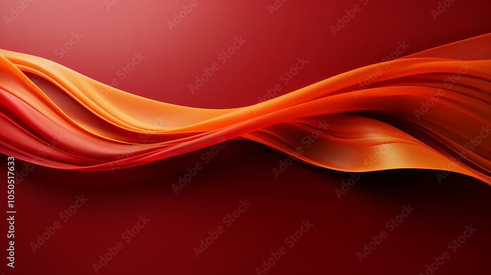Abstract flowing orange and red waves with smooth texture on gradient background Abstract flowing orange and red waves with smooth texture on gradient background