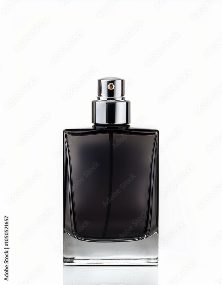 Black cologne bottle with silver top Black cologne bottle with silver top