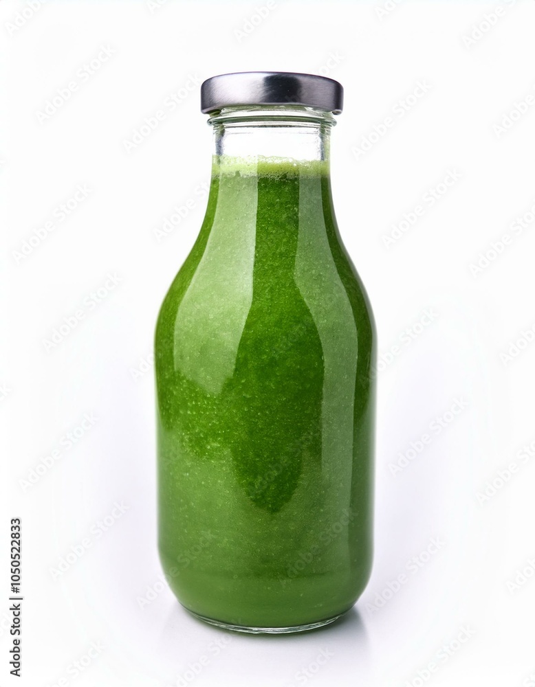 Green smoothie in a glass bottle Green smoothie in a glass bottle