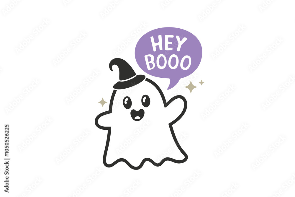 Fototapeta premium Hey Boo, Halloween SVG T shirt design