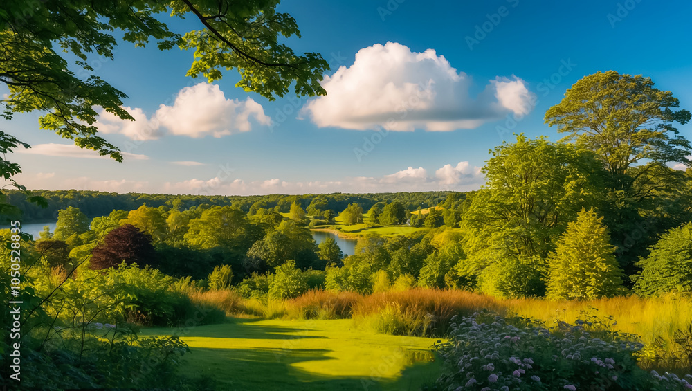 Obraz premium Hammeren Nature Reserve on Bornholm Island, Denmark, sunny day in summer
