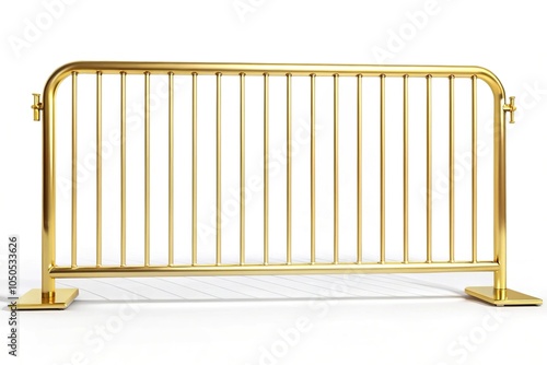 Wallpaper Mural Gold metal barrier isolated on white background, macro shot of a shiny metallic fence Torontodigital.ca