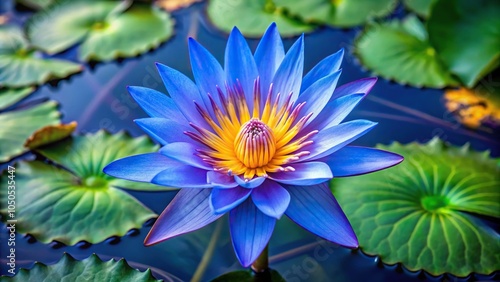 High angle view blue water lily natural wallpaper desktop background