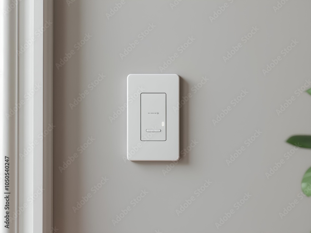 A white smart switch on the wall A white smart switch on the wall
