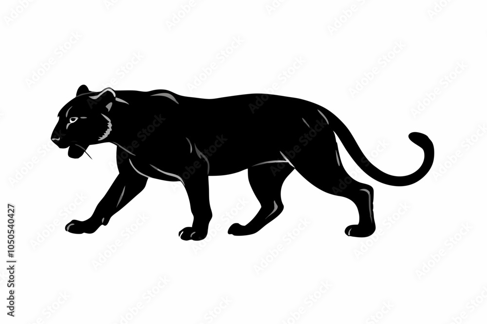 Fototapeta premium Stealthy Cougar Silhouette Design