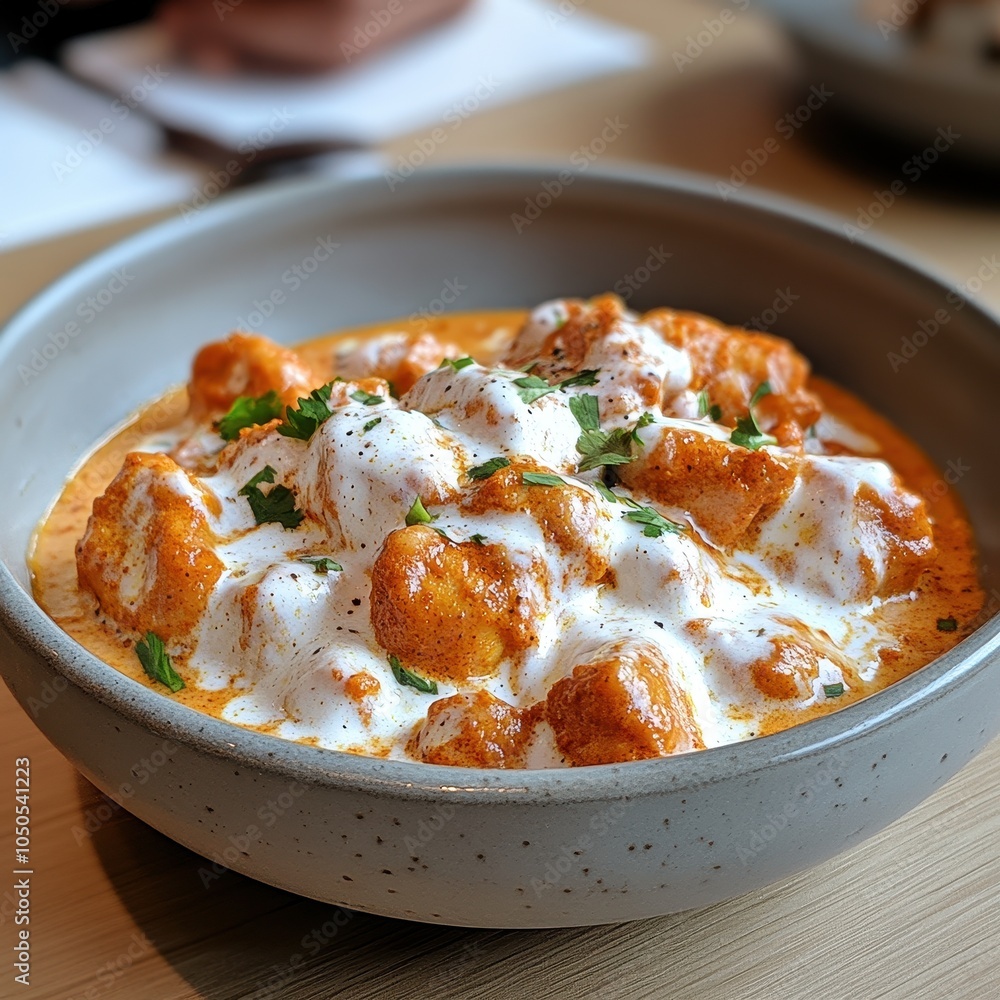 Creamy Butter Chicken Close-Up in a Bowl Creamy Butter Chicken Close-Up in a Bowl