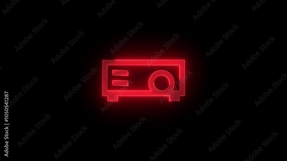 Projector stroke icon glowing neon animation Projector stroke icon glowing neon animation