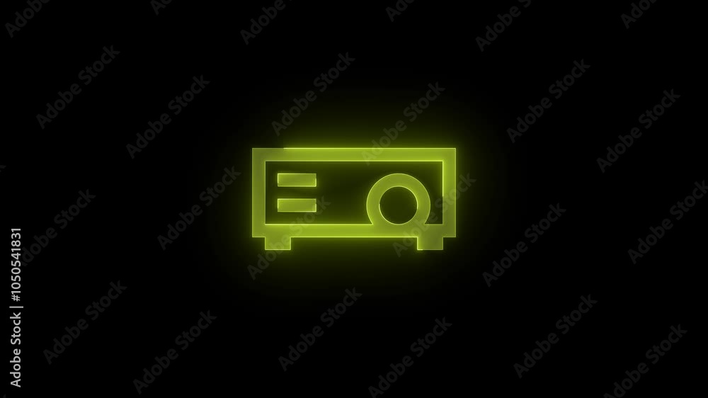 Projector stroke icon glowing neon animation Projector stroke icon glowing neon animation