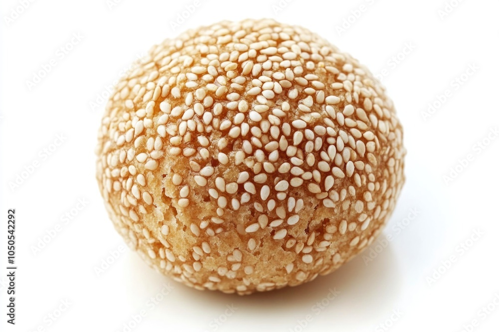 A simple sesame bun on a white background, perfect for food and bakery related compositions A simple sesame bun on a white background, perfect for food and bakery related compositions
