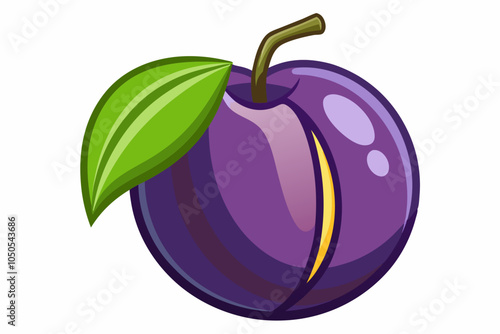 prune fruit vector art illustration 