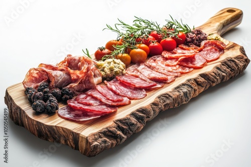 Fresh ingredients on a natural wood cutting board, great for food presentation or photography