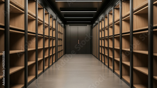 Wallpaper Mural Modern storage facility with automated shelving, sleek design, and organized space Torontodigital.ca