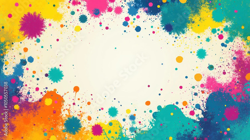 Colorful spray fluo paint digital art background, 16:9 widescreen, 300 dpi, with free space for text
