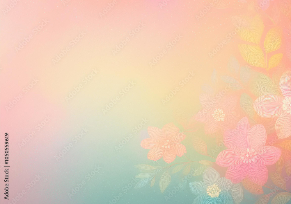 Fototapeta premium pastel grainy gradient background with soft focus and delicate floral patterns