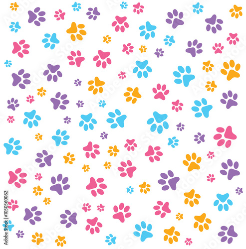 Wallpaper Mural Colorful Paw Print Torontodigital.ca