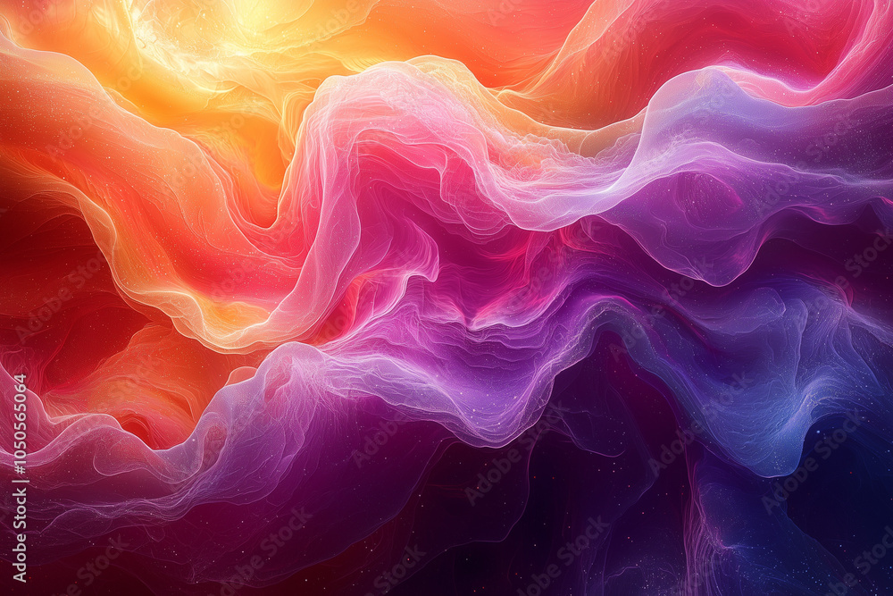 flowing ribbons of fiery orange and pink hues set against a dark cosmic backdrop flowing ribbons of fiery orange and pink hues set against a dark cosmic backdrop