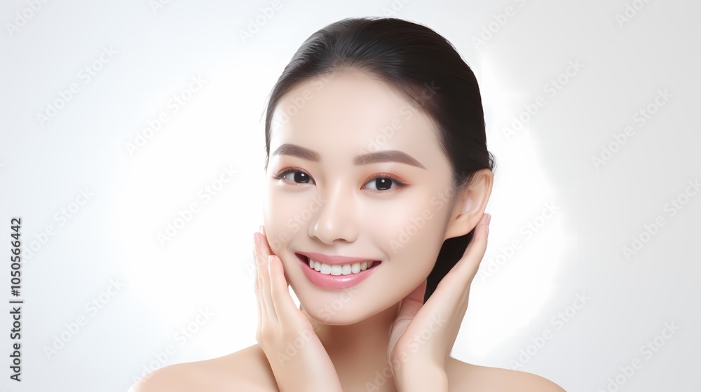 Portrait of a woman with a serene expression, symbolizing beauty and elegance. Portrait of a woman with a serene expression, symbolizing beauty and elegance.