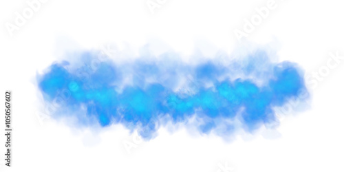 Fantastic blue smoke. Magic smoke. Smog cloud on podium or stage. Fog vapor over ground or water surface, magic haze. PNG.