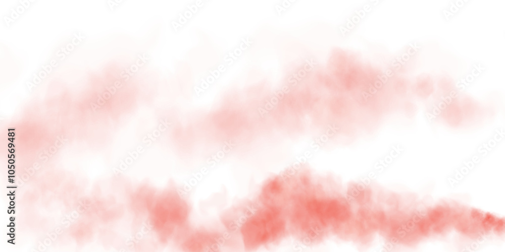 Fototapeta premium Fantastic red smoke. Magic smoke. Smog cloud on podium or stage. Fog vapor over ground or water surface, magic haze. PNG.