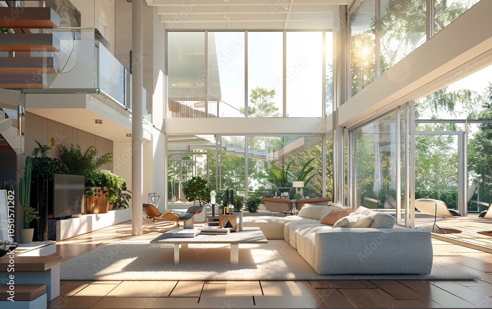 Bright open modern interior design Bright open modern interior design