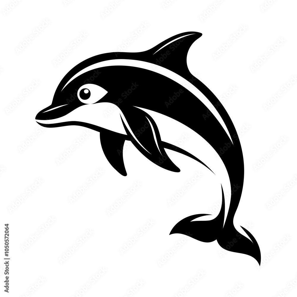 Dolphin vector illustration black silhouette with transparent background Dolphin vector illustration black silhouette with transparent background
