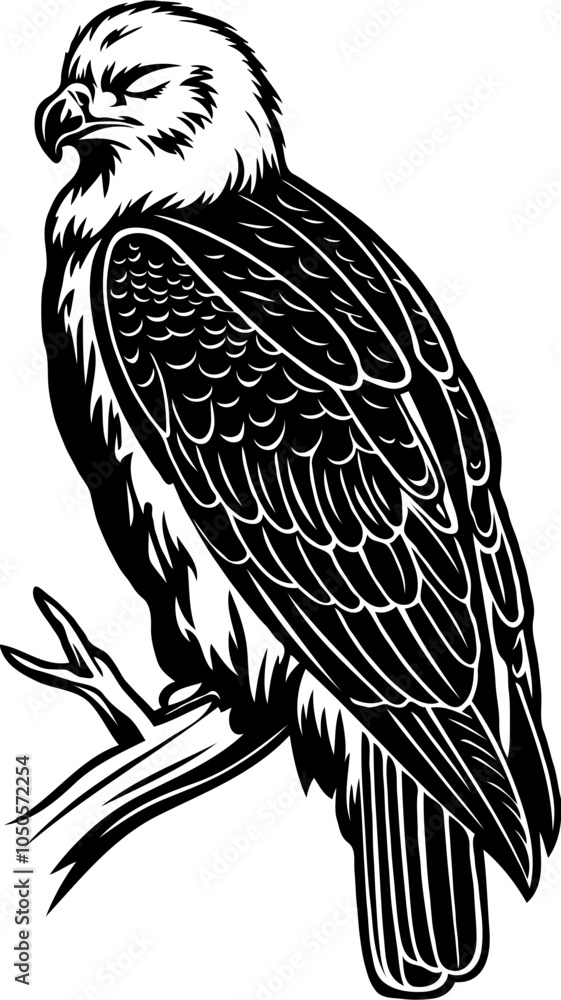 Obraz premium Cute Kid Eagle Bird Sleeping Cartoon Vector Generative AI 