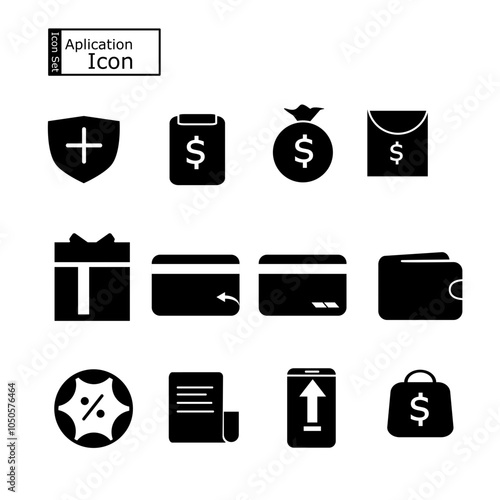 Collection of sales app icons. Related to social, shipping and goods insurance, paid holidays, bonuses and more icons set.