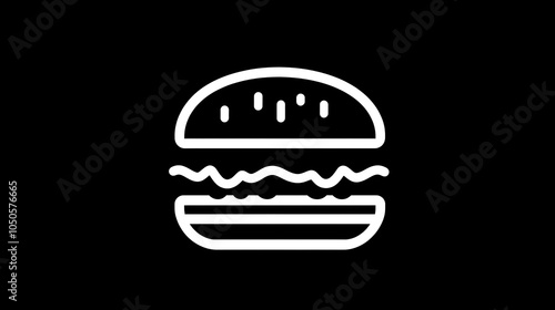 burger icon Simple outline vector logo 