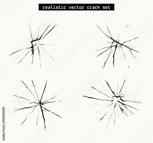 Realistic vector crack set – perfect for adding depth and a distressed look to your designs. Ideal for backgrounds, overlays, and creative textures.
