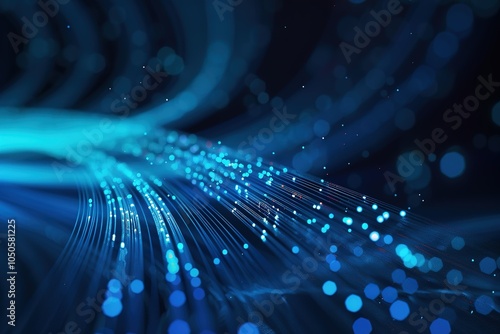 Blue light streak, fiber optic, speed line, futuristic background for 5g or 6g hi tech