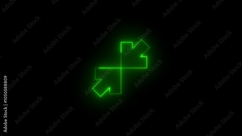 Neon chrome back to window contrast icon glowing black background animation Neon chrome back to window contrast icon glowing black background animation