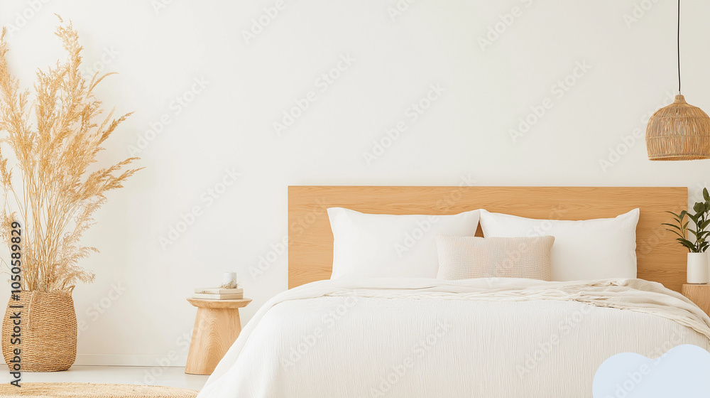 Naklejka premium Small Bedroom in a condo clean design light