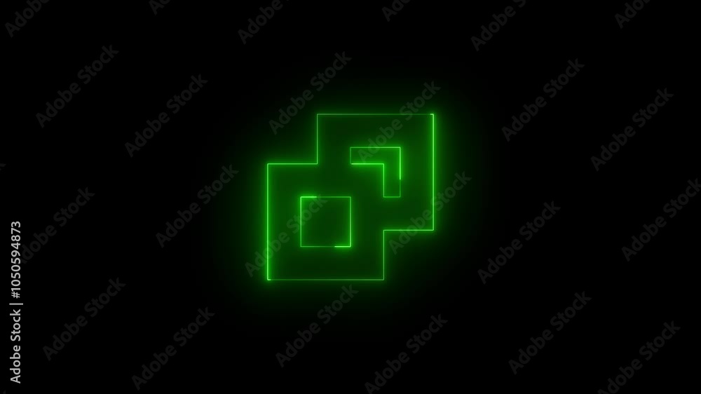 Neon chrome restore contrast icon glowing black background animation Neon chrome restore contrast icon glowing black background animation