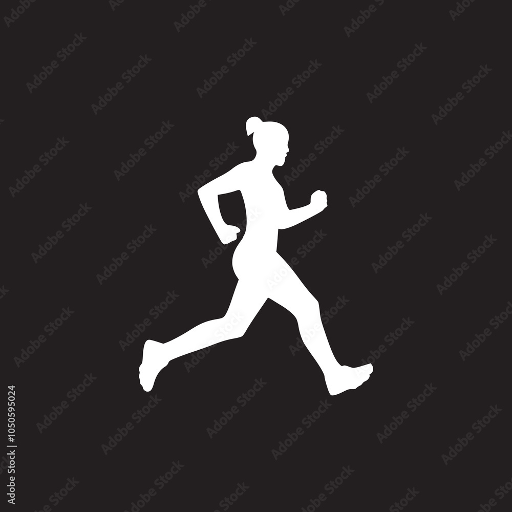 Silhouette of a woman running. Vector illustration. AI generated. Silhouette of a woman running. Vector illustration. AI generated.