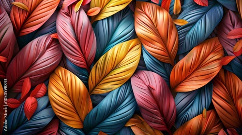 Wallpaper Mural Abstract leaves in the background, a pattern that showcases nature's textures. Bright green decoration, a representation of plant life. Torontodigital.ca