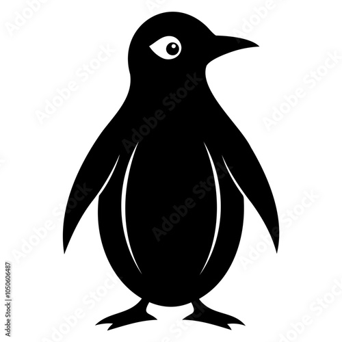 Penguin Black silhouette vector illustration without background