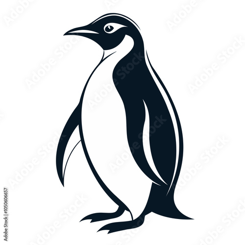 Penguin Black silhouette vector illustration without background